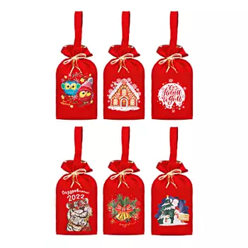 Мешок подарочный ткань, полиэстер, 22х32х9см