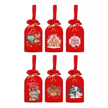 Мешок подарочный ткань, полиэстер, 22х32х9см