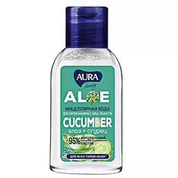 Мицеллярная вода AURA Beauty Алоэ+Огурец, 50мл