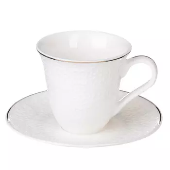 MILLIMI Альбина Набор кофейный 4 пр., 90мл, рельеф, костяной фарфор