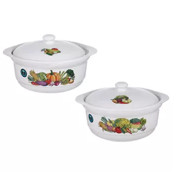 MILLIMI Аппетит Кастрюля керамическая с крышкой, 3 л, 2 дизайна