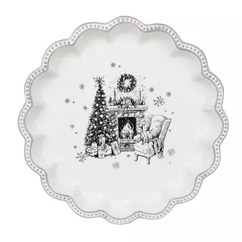 MILLIMI Чудесная ночь Блюдо круглое с волнистым краем 30,5х3,5см, керамика