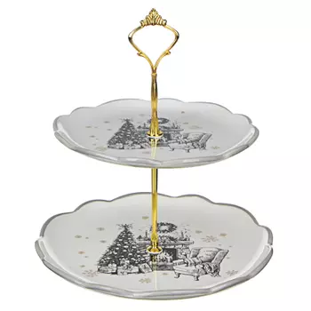 MILLIMI Чудесная ночь Ваза для фруктов двухъярусная d20см, d24,5см, керамика