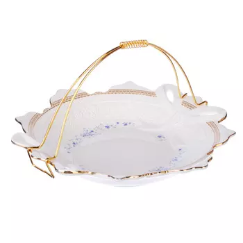 MILLIMI Джулия Конфетница с металлической ручкой 23см, костяной фарфор