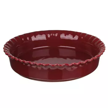 MILLIMI Форма для запекания и сервировки круглая, керамика, 22х4,5см, бордо