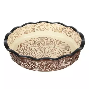 MILLIMI Форма для запекания и сервировки круглая, керамика, 22х4,5см, шоколад