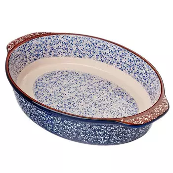 MILLIMI Форма для запекания и сервировки овальная с ручками, керамика, 32х21х6см, 2 цвета