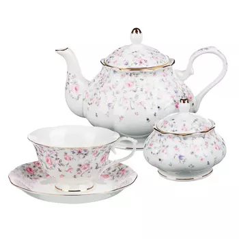 MILLIMI Грезы Набор чайный 14 пр., чашка 240мл, 15см, чайник 1250мл, сахарница 310мл, кост. фрф