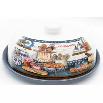 MILLIMI Хлеб Блюдо для блинов с крышкой 25х25х10см, керамика