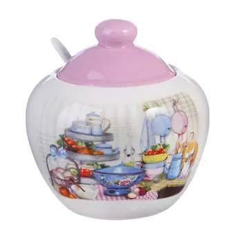 MILLIMI Хозяюшка Сахарница 500мл, 11,5x11,5x12,5см керамика