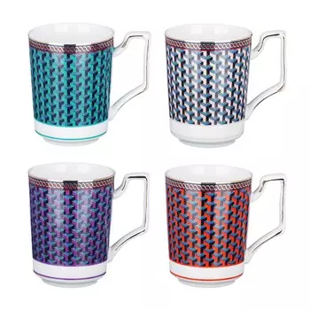 MILLIMI Эллегия Кружка 380мл, костяной фарфор, 4 дизайна, подарочная упаковка