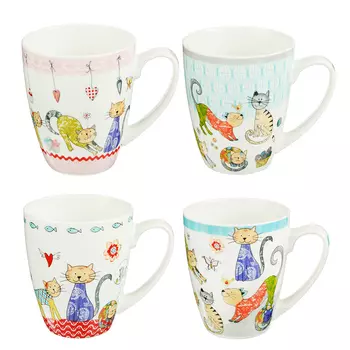 MILLIMI Мурлыка Кружка 400мл, керамика, 4 дизайна