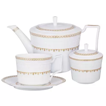 MILLIMI Наполеон Набор чайный 14 пр., чашка 300мл, чайник 1250мл, сахарница 350мл, кост. фрф