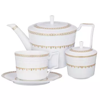 MILLIMI Наполеон Набор чайный 14 пр., чашка 300мл, чайник 1250мл, сахарница 350мл, кост. фрф