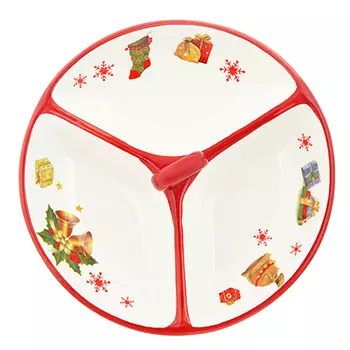 MILLIMI Новогодняя Менажница 22х7,5см, керамика