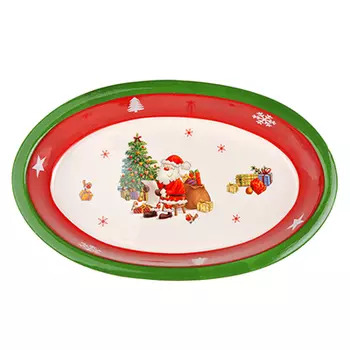 MILLIMI Новый год Блюдо овальное 28х17х5см, керамика