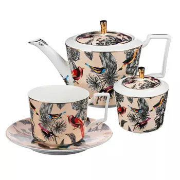 MILLIMI Очарование Набор чайный 14 пр., чашка 300мл, 15см, чайник 1200мл, сахарница 350мл, кост.фрф