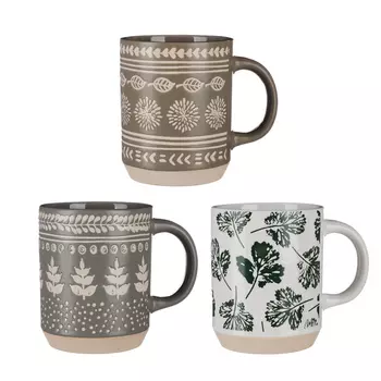 MILLIMI Орнамент Кружка 390мл, керамика, 3 дизайна