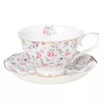 MILLIMI Пастораль Набор чайный 12 пр. (чашка 250мл 6шт., блюдце 15см 6шт.), костяной фарфор