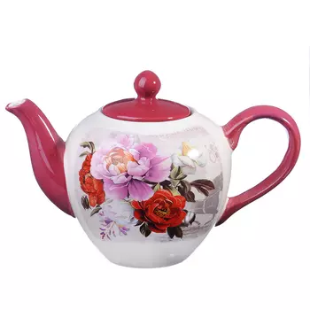 MILLIMI Пионы Чайник заварочный, 1200мл, керамика