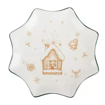 MILLIMI Пряничный домик Блюдо в форме звезды 25,5х2см, керамика