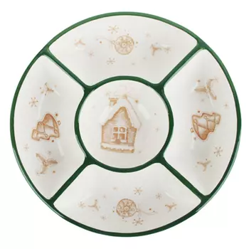 MILLIMI Пряничный домик Менажница 25х5см, керамика