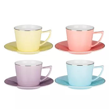 MILLIMI Радуга Набор чайный 2 пр., 250мл, 15см, костяной фарфор, 4 цвета