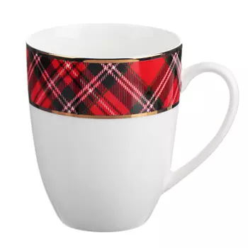 MILLIMI Шотландка Кружка 400мл, костяной фарфор