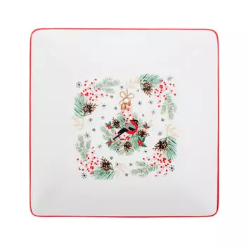 MILLIMI Снегирь Блюдо квадратное, 18х18х4,5см, керамика