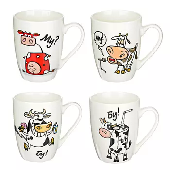 MILLIMI Страна "Мучания" Кружка 340мл, 4 дизайна, керамика, подарочная упаковка