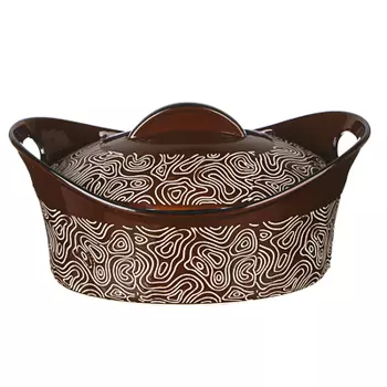 MILLIMI Утятница с крышкой, керамика, 31,5х21,5х14см, шоколад