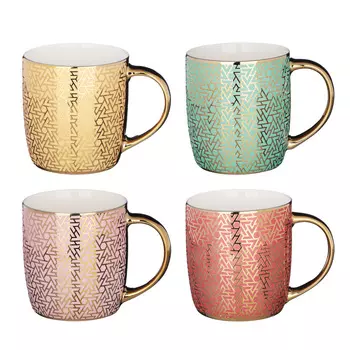 MILLIMI Велюр Кружка, 340мл, фарфор, 4 дизайна