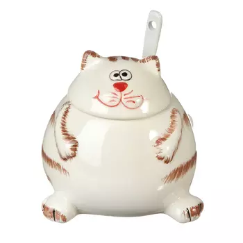 MILLIMI Веселый кот Сахарница с ложкой, 200мл, керамика