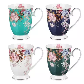 MILLIMI Японский сад Кружка 320мл, костяной фарфор, 4 дизайна, подар. упак.