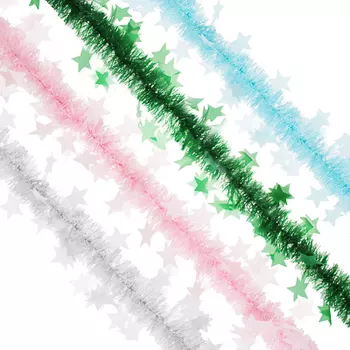 Мишура СНОУ БУМ 200х8см, ПВХ, со звездами, 4 цвета, арт.2203