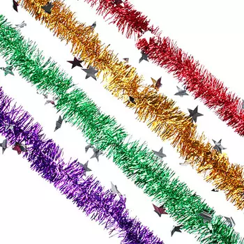 Мишура СНОУ БУМ из фольги, 200x10см, со звездами, 4 цвета, SYDT-118