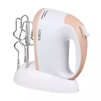 Миксер кухонный LEBEN 150 Вт, 5 скоростей, 4 насадки на подставке 269-014