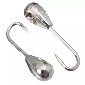 Мормышки зимние Azor 0,27 гр, Капля, вольфрамовый сплав, цвет серебро, 2 штуки