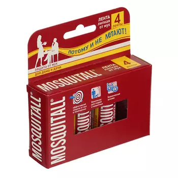 МОСКИТОЛ Лента для мух липкая 4 шт, арт.07-082