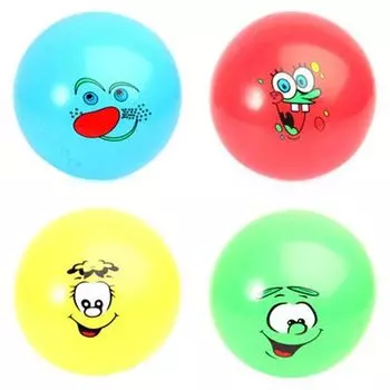 Мяч "Рожица", ПВХ, 20см, 5 цветов