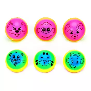 Мяч "Яркие мордашки", ПВХ, 6,3см, 12 дизайнов