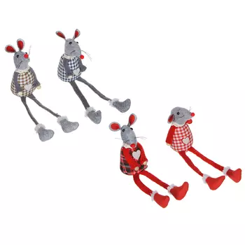 Мягкий сувенир в форме мышки СНОУ БУМ войлок, 28см, 4 дизайна