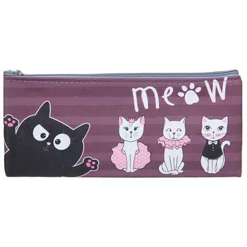 МЯУ! Пенал, мягкий косметичка, 21х10см, ПВХ 0,6мм