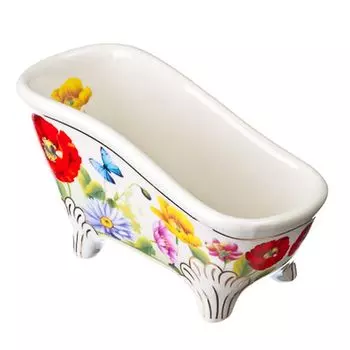 Мыльница керамика, "Цветы"