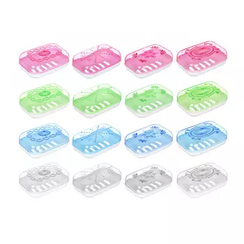 Мыльница с крышкой пластик, 11,5х8х3,8см, 4 цвета