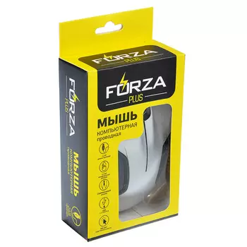 Мышь проводная FORZA большая, 12см, пластик