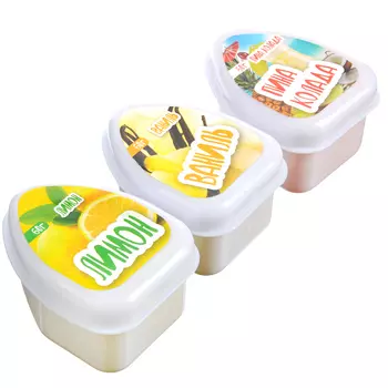 Набор ароматизаторов гелевых 3 шт, ароматы ваниль/лимон/ пина колада, NEW GALAXY