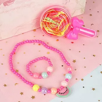 Набор бижутерии BERIOTTI: ожерелье, браслет, набор резинок в футляре, 6 дизайнов