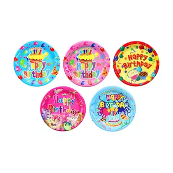 Набор бумажных тарелок с ламинацией 10шт, d23,5см, "Веселый праздник"