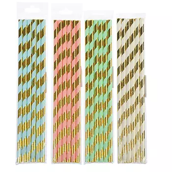 Набор бумажных трубочек 6шт, 4 цвета, Праздничный